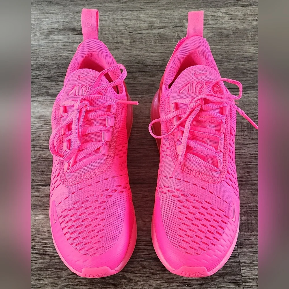 *NEAR NEW* Nike Airmax Air Max 270 Sz 8.5 Vibrant Neon Bright Hyper Triple Pink - Picture 4 of 12
